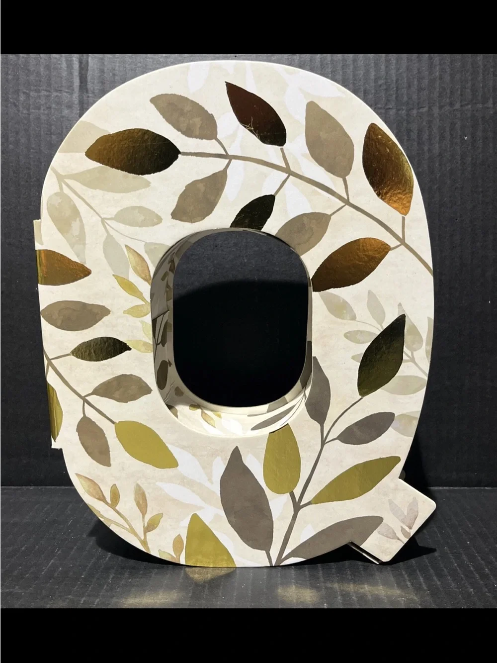 Cardboard Letter Q Tabletop Decor Gift Storage Box  11”x8.5”x2.5” New